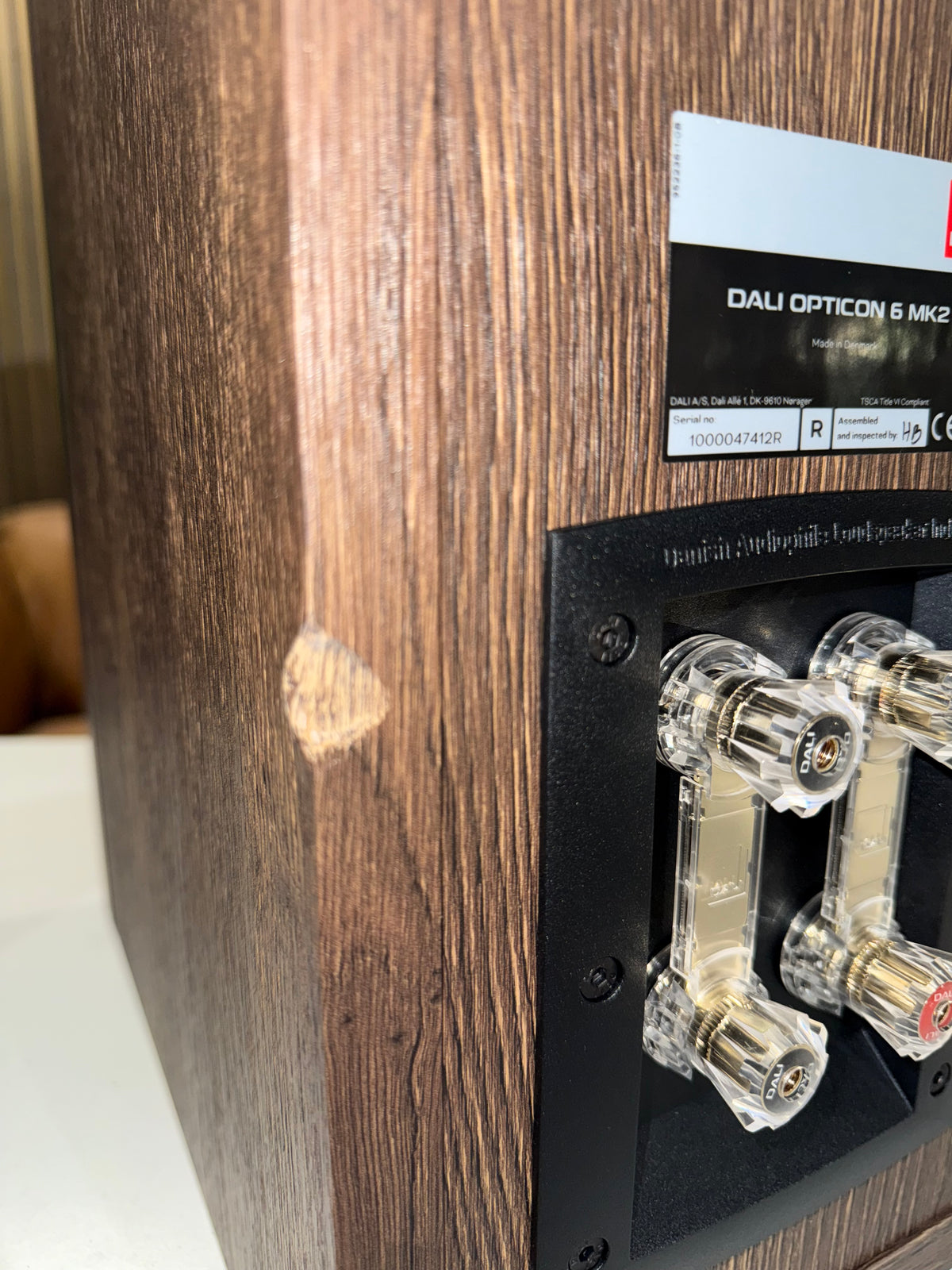 Clearance: B Grade DALI Opticon 6 MK2 Floorstanding Speakers (Tobacco Oak)