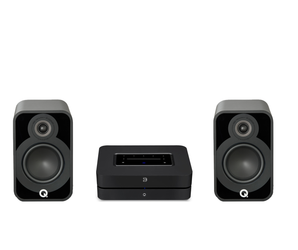 Q Acoustics 5010 and Bluesound Powernode Gen3 streaming amplifier bundle