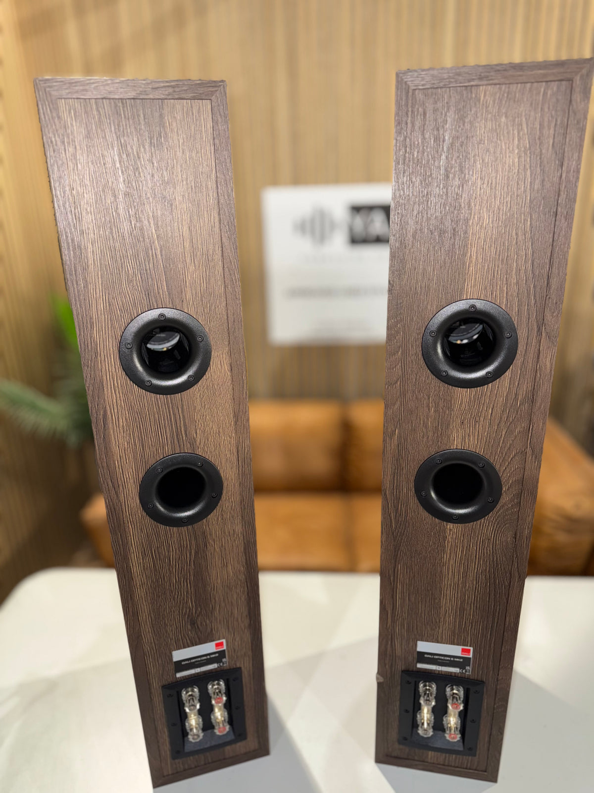 Clearance: B Grade DALI Opticon 6 MK2 Floorstanding Speakers (Tobacco Oak)
