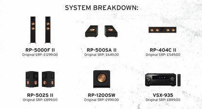 Klipsch RP5000F II 5.1.2 Cinema System with Pioneer VSX-935 AVR