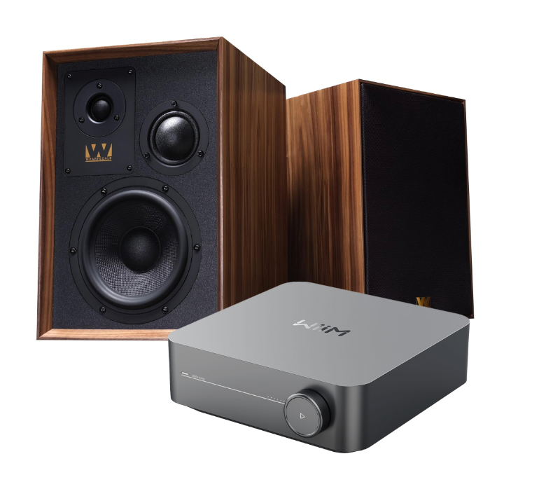 WiiM Streaming Amplifier bundle with Wharfedale Super Dentons