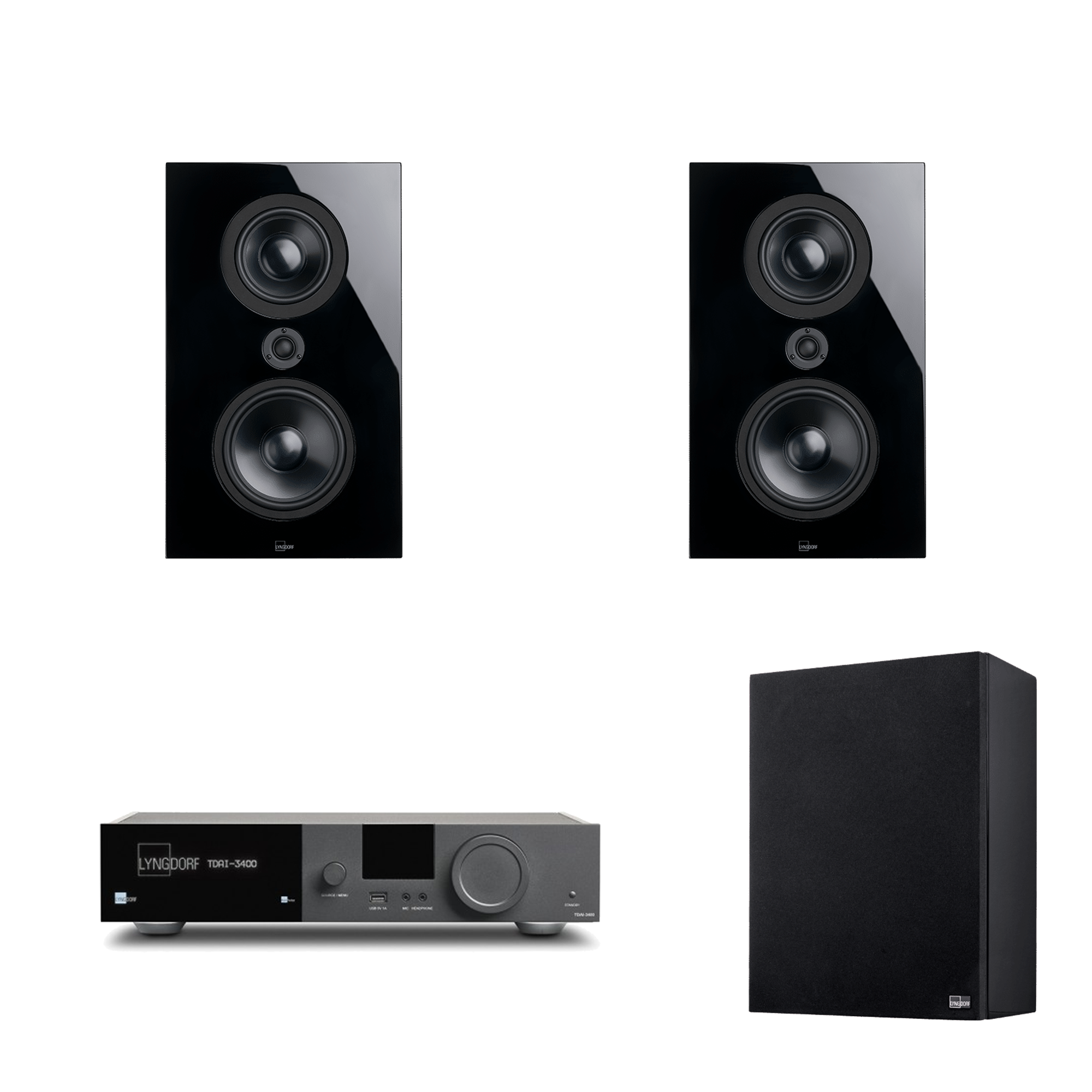 Lyngdorf TDAI-3400 + FR1 on-wall + BW-2 2.1 HiFi Bundle