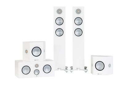Monitor Audio Silver 200 7G Cinema 5.1 Package with Antrha Sub - Satin White