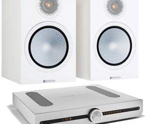 ROKSAN Attessa streaming amplifier + monitor audio silver 100 bookshelf speakers