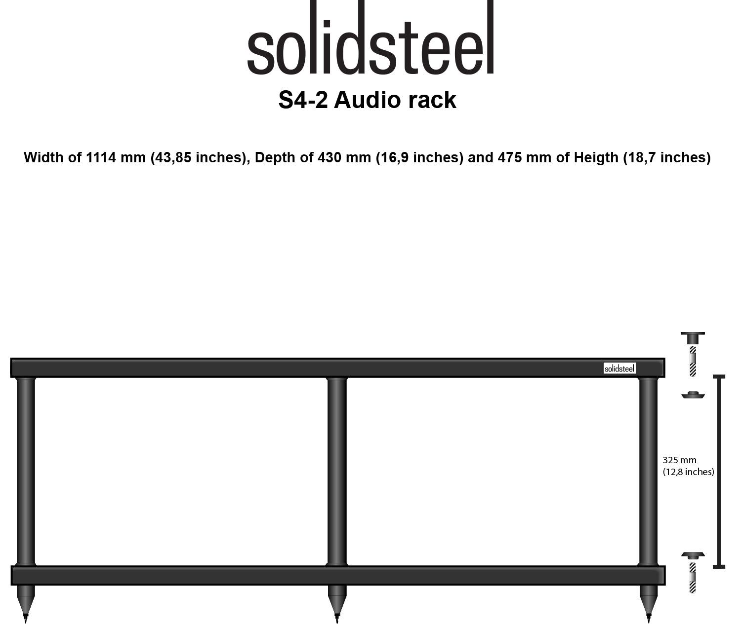 SolidSteel S4-2 HiFi Audio & TV Rack