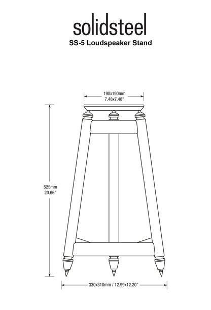 SolidSteel SS-5 Vintage Hi-Fi Speaker Stands (Pair)