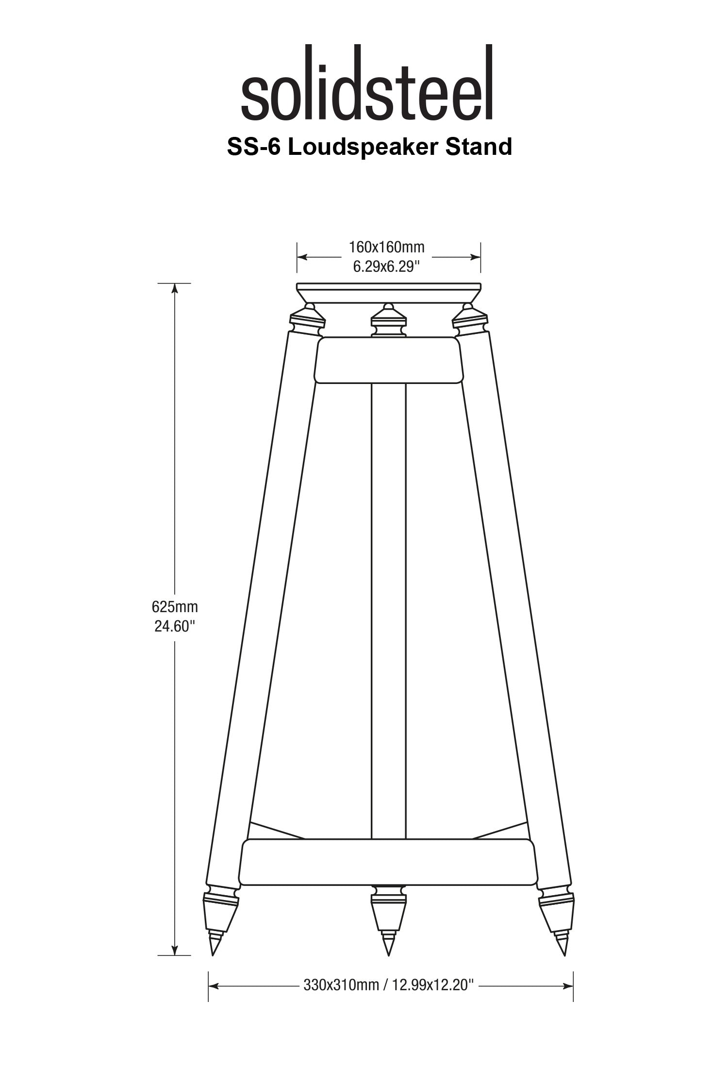 SolidSteel SS-6 Vintage Hi-Fi Speaker Stands (Pair)