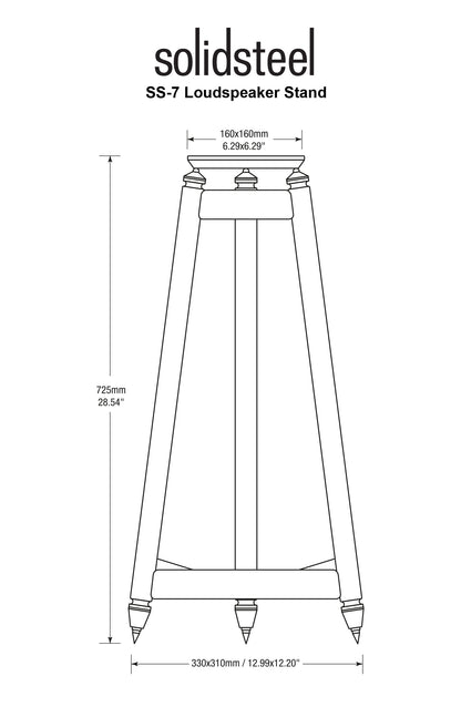 SolidSteel SS-7 Vintage Hi-Fi Speaker Stands (Pair)