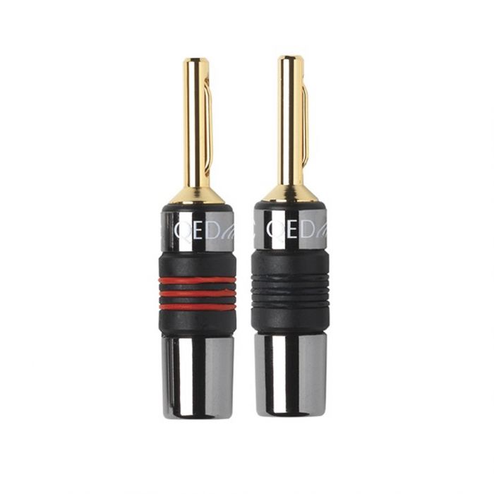 QED Airloc Metal 4mm Banana Plugs (pair) - Yorkshire AV LTD